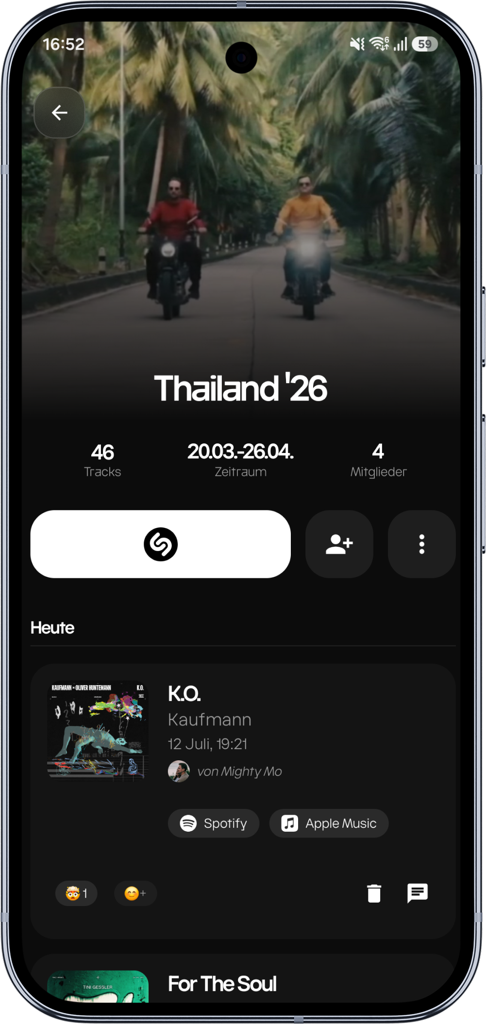 Mutual App – zweite Ansicht